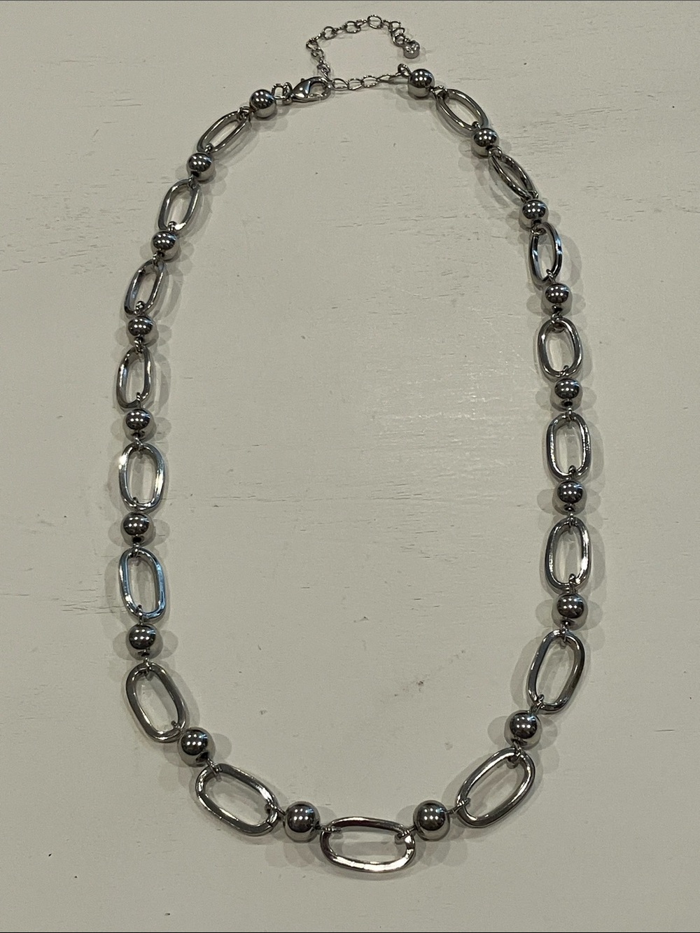 Silver Link & Bead Necklace - Picture 7 of 7